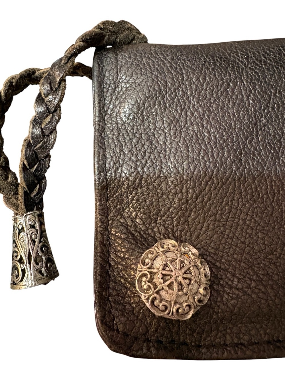 JILL STUART Black Leather Clutch with Silver Medallion Hardware - Picture 6 of 8